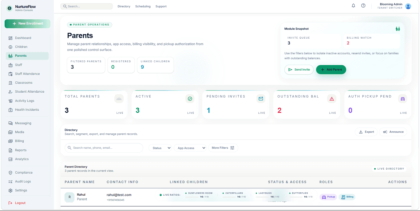 Attendance Dashboard screenshot